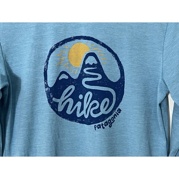 Patagonia Kids Long Sleeve T Shirt Hike Shirt Blue Size Medium (10) - Picture 2 of 11